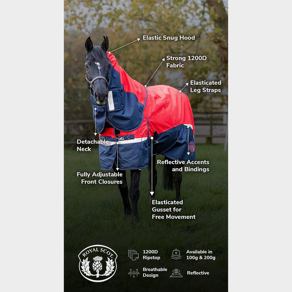 Pro 100g Turnout Rug Red/Navy