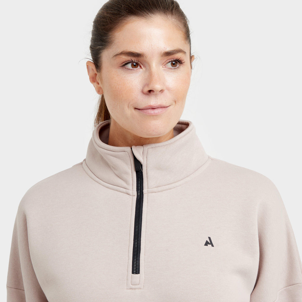Women's React Half Zip Sweatshirt Sand