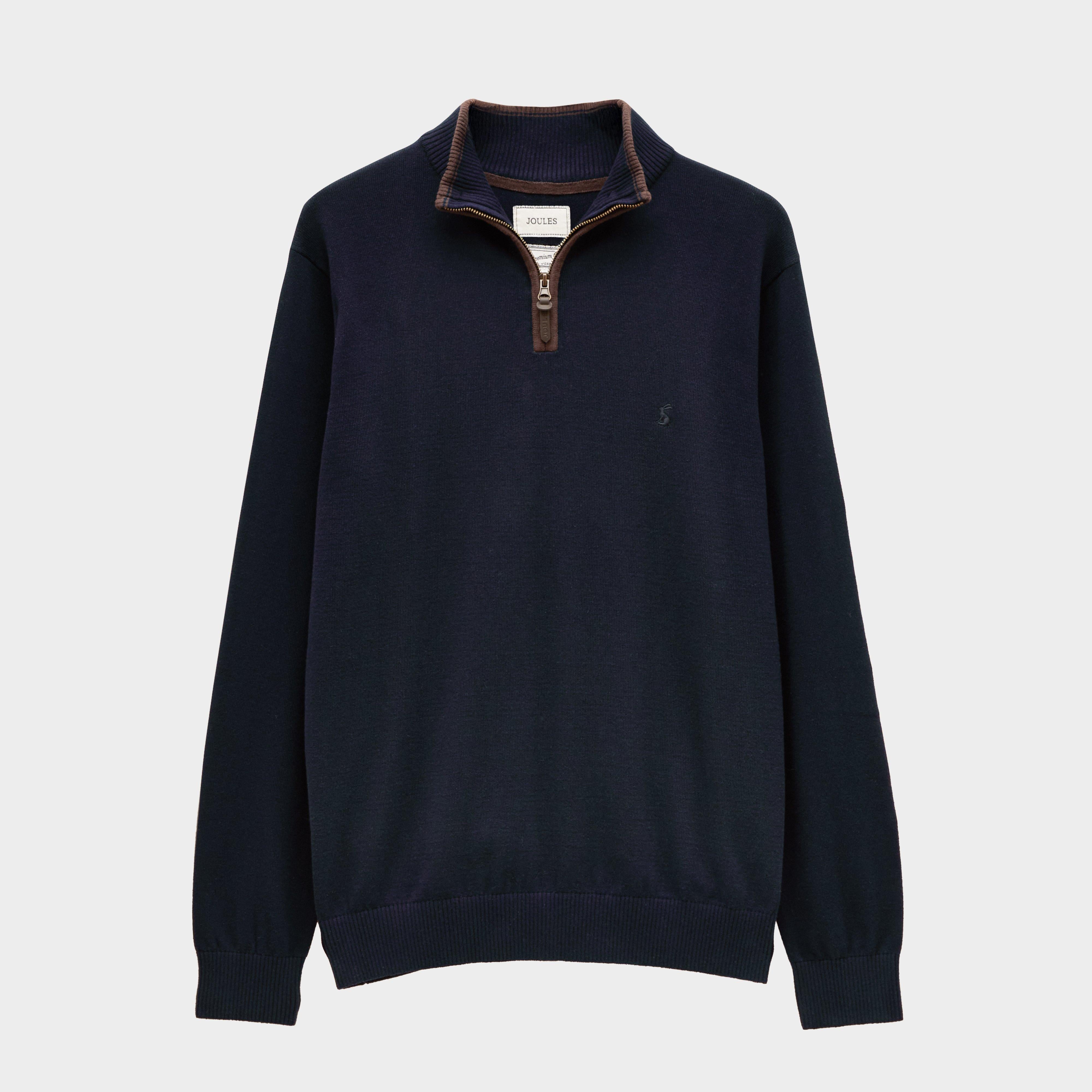 Men's Hillside Navy Quarter Zip Knitted Jumper