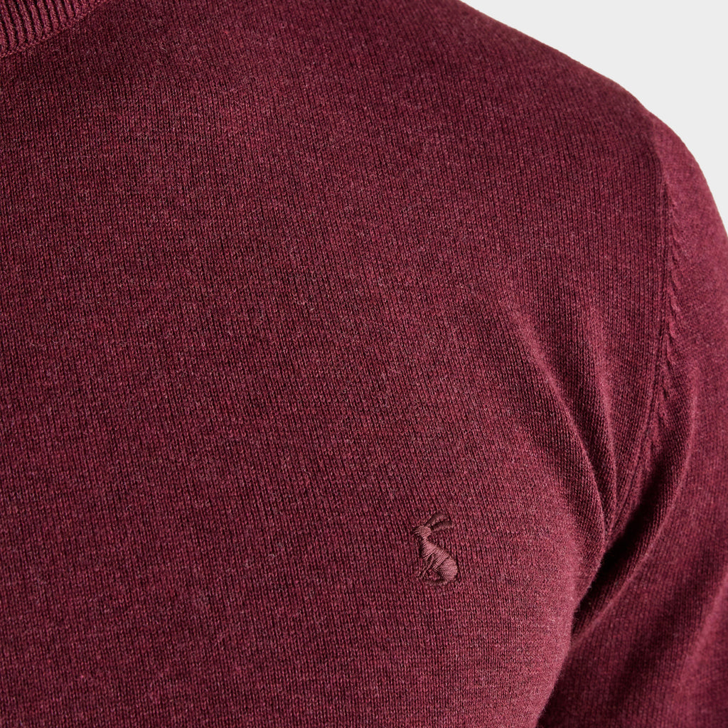 Men's Hillside Crew Neck Knitted Jumper Burgundy