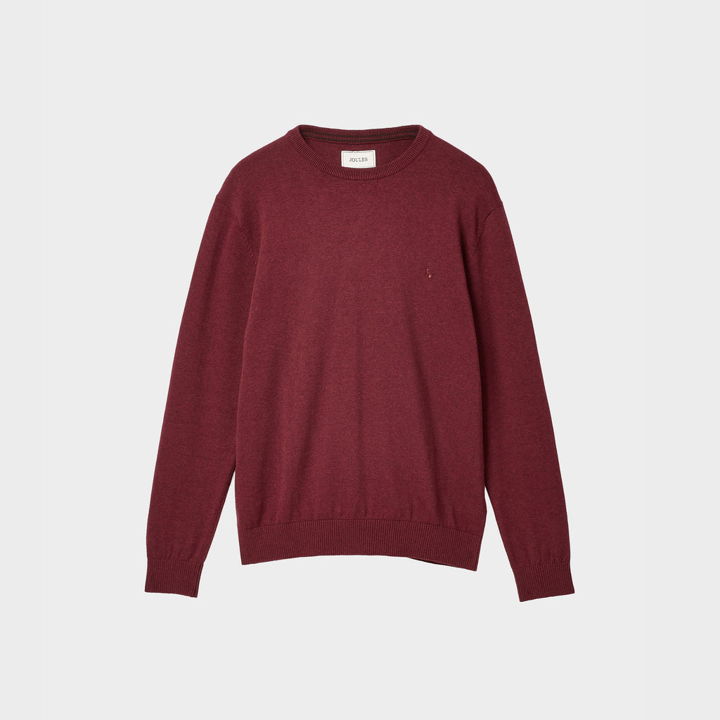Men's Hillside Crew Neck Knitted Jumper Burgundy