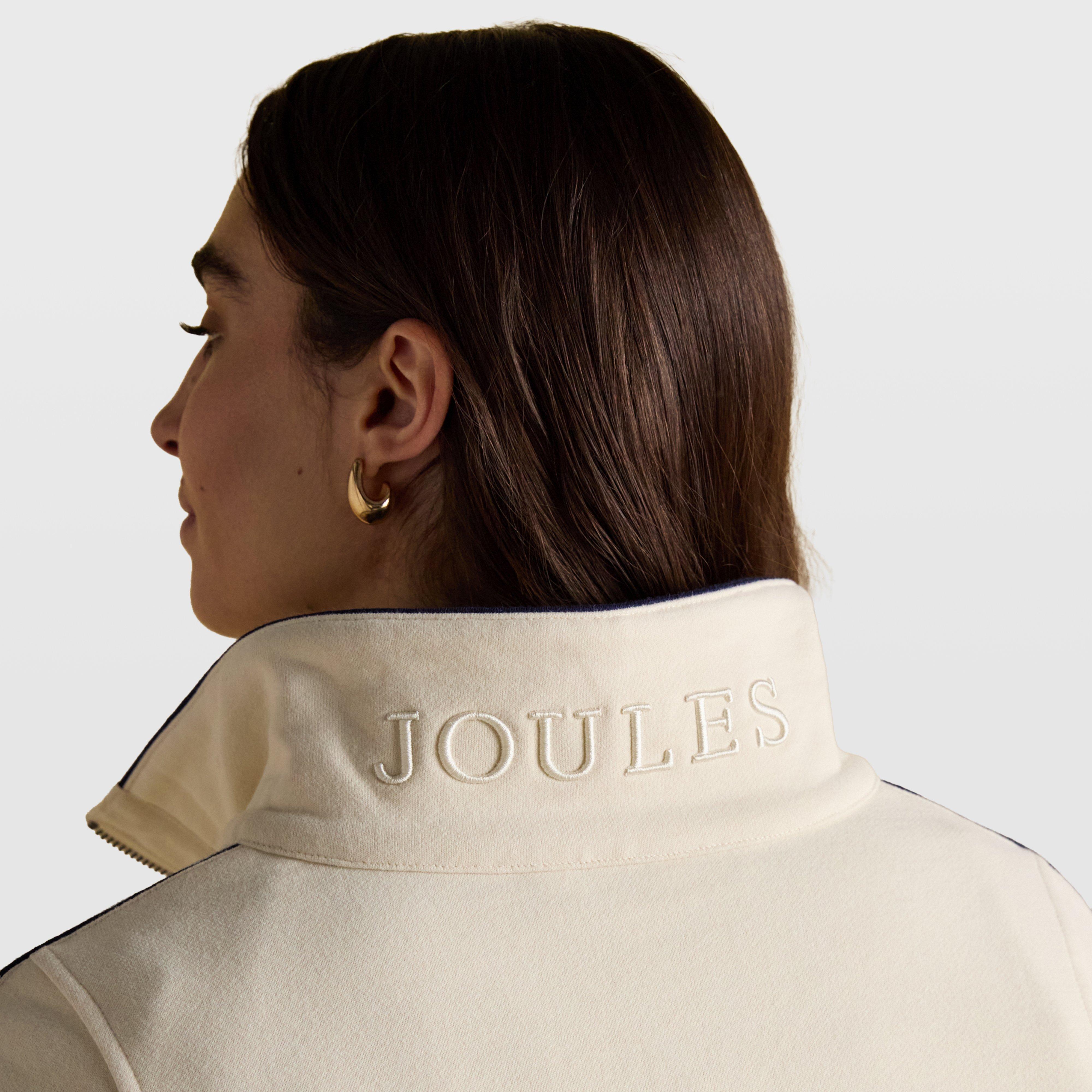 Womens Bronte Funnel Neck Quarter Zip Sweatshirt Cream