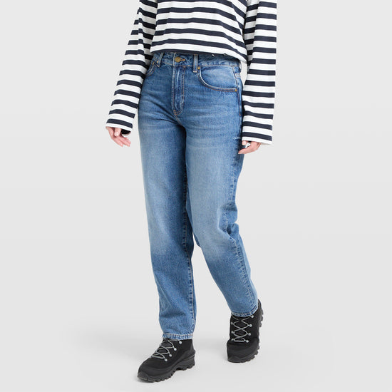Womens Mid Relaxed Fit Mid-Rise Jeans