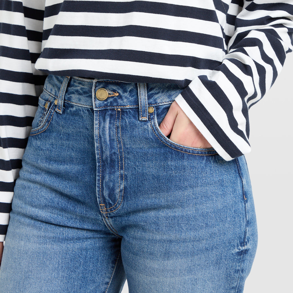 Womens Mid Relaxed Fit Mid-Rise Jeans