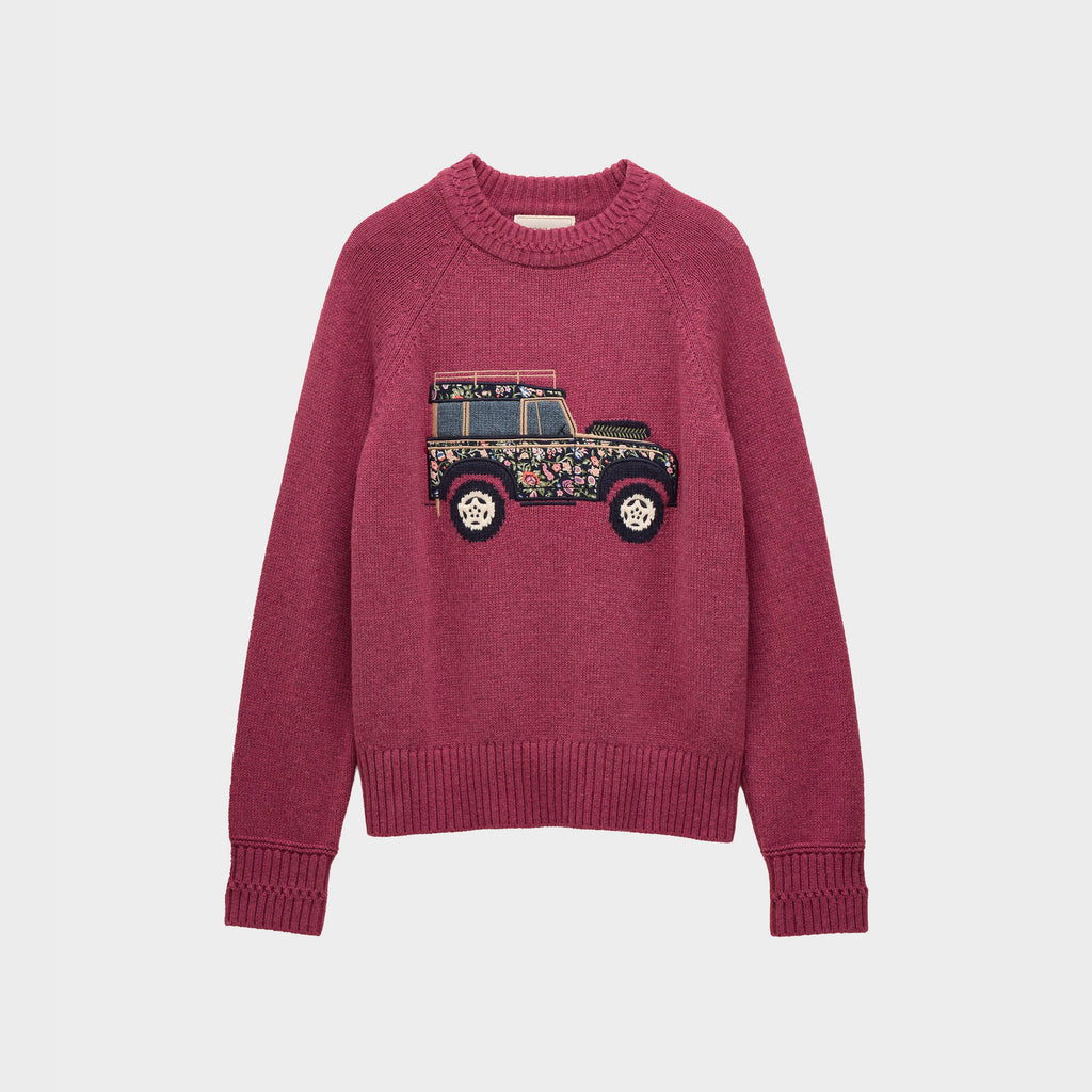 Women's Rutland Pink Intarsia 4x4 Cotton Rich Knitted Jumper