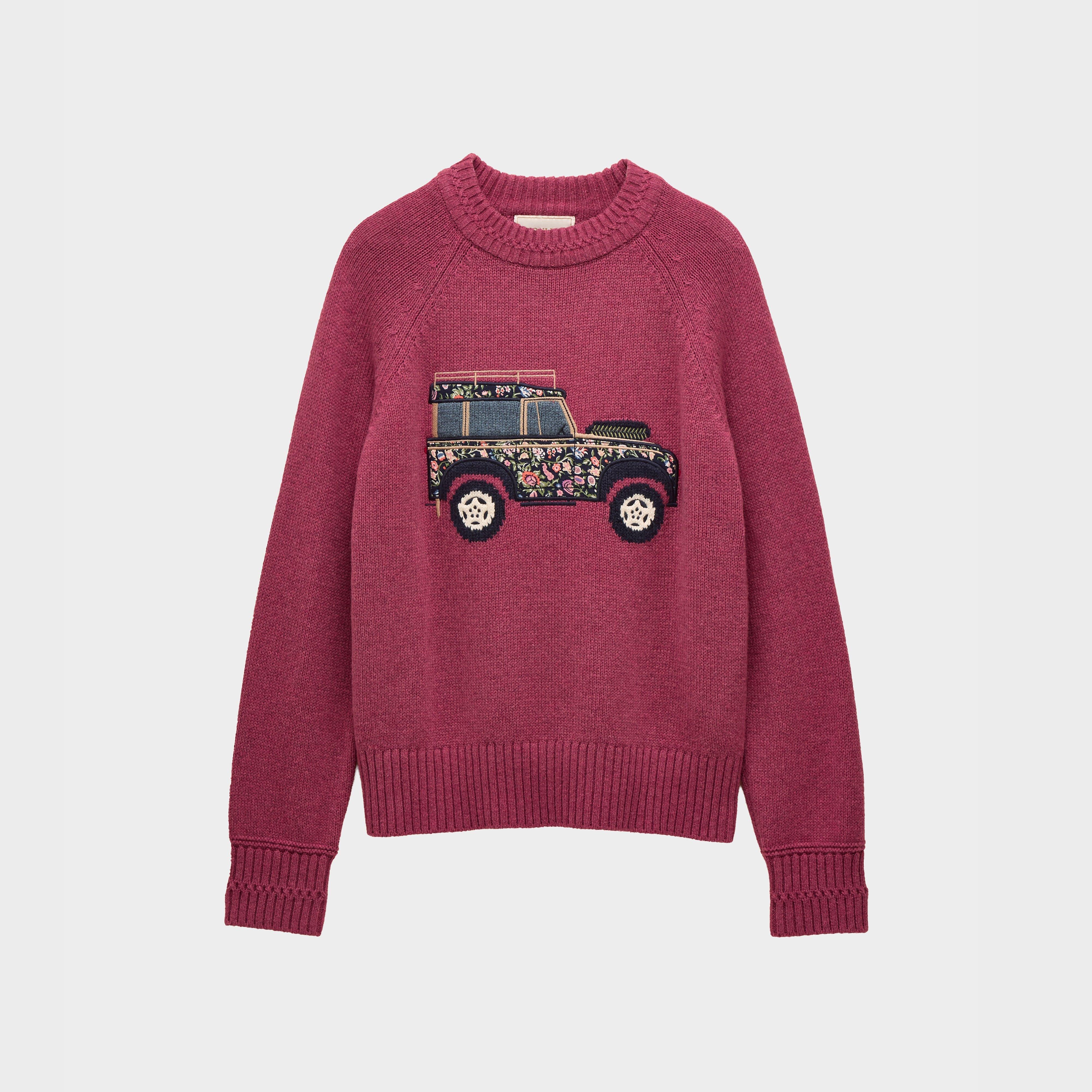 Women's Rutland Pink Intarsia 4x4 Cotton Rich Knitted Jumper