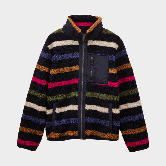 Women's Lottie Multi Stripe Borg Fleece