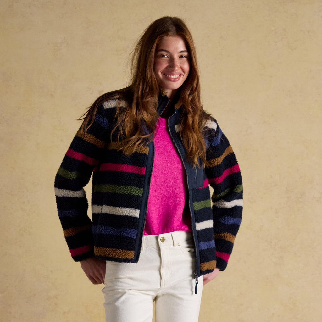 Women's Lottie Multi Stripe Borg Fleece