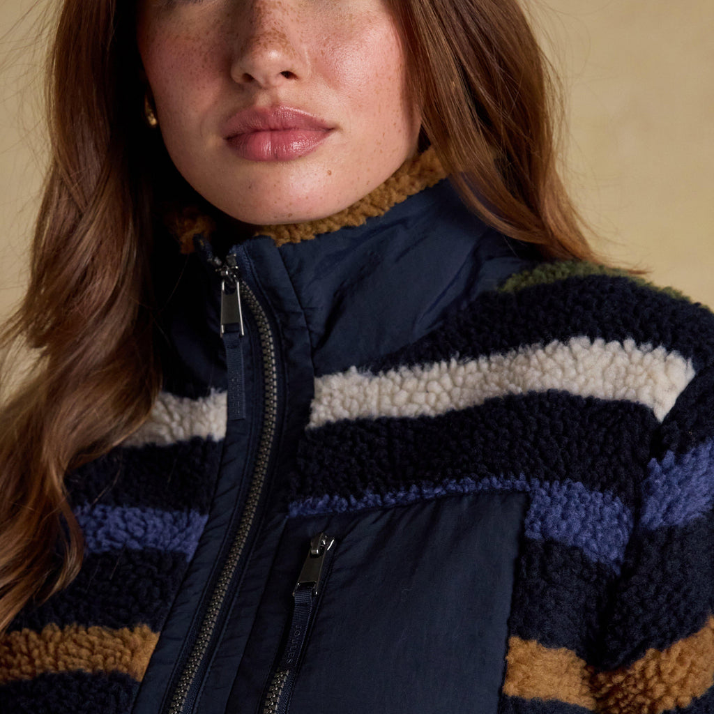 Women's Lottie Multi Stripe Borg Fleece