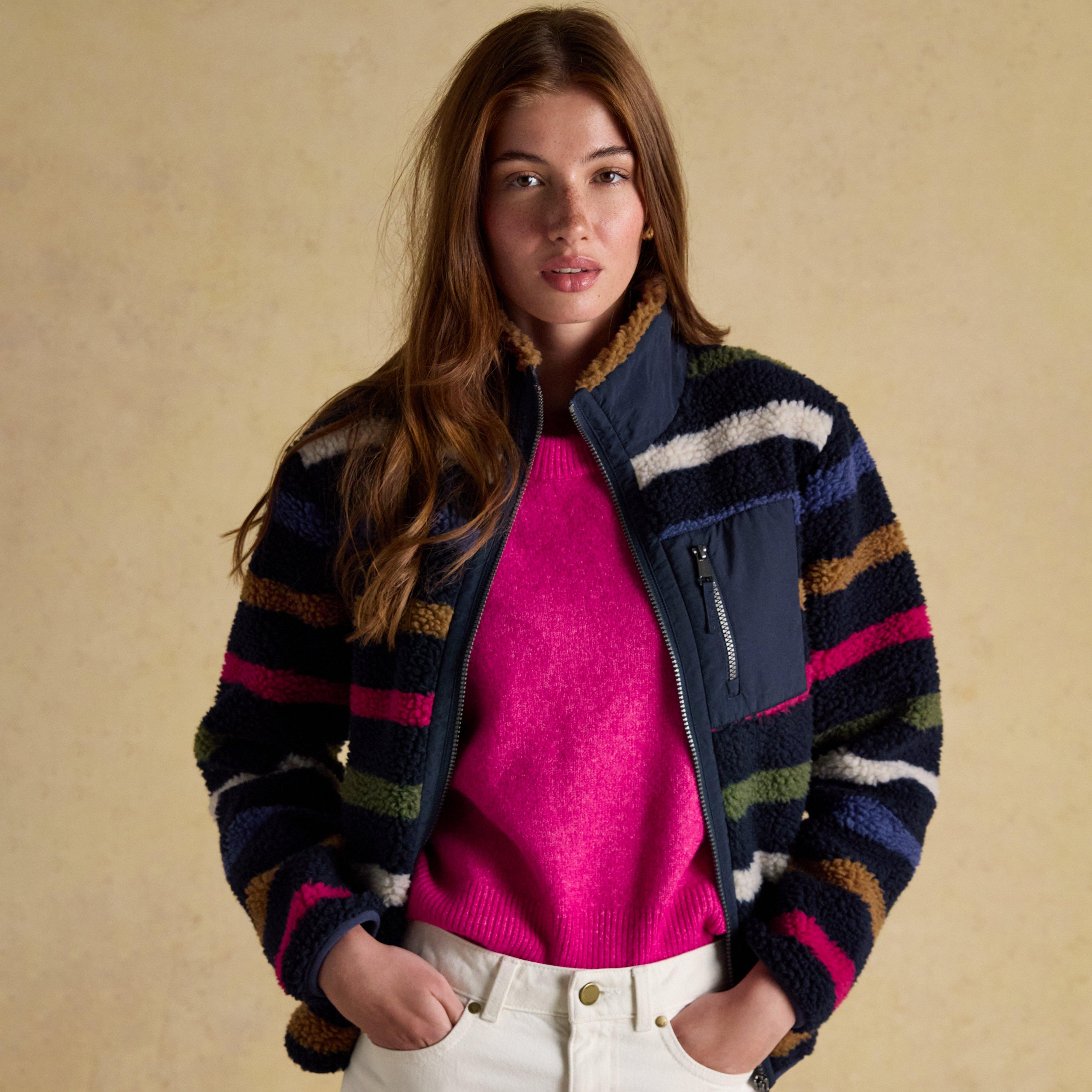 Women's Lottie Multi Stripe Borg Fleece