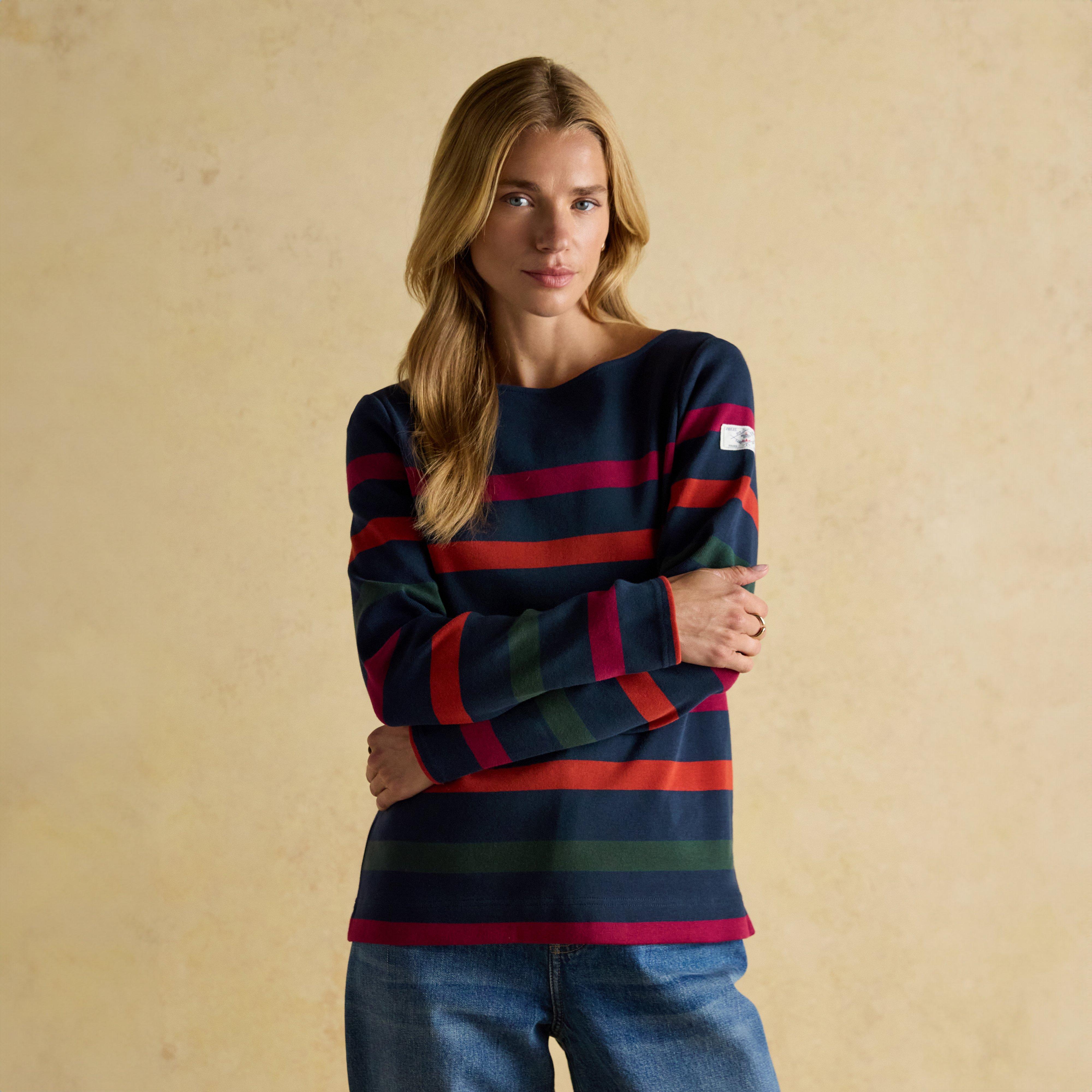 Women's Harbour Boat Neck Breton Top Navy