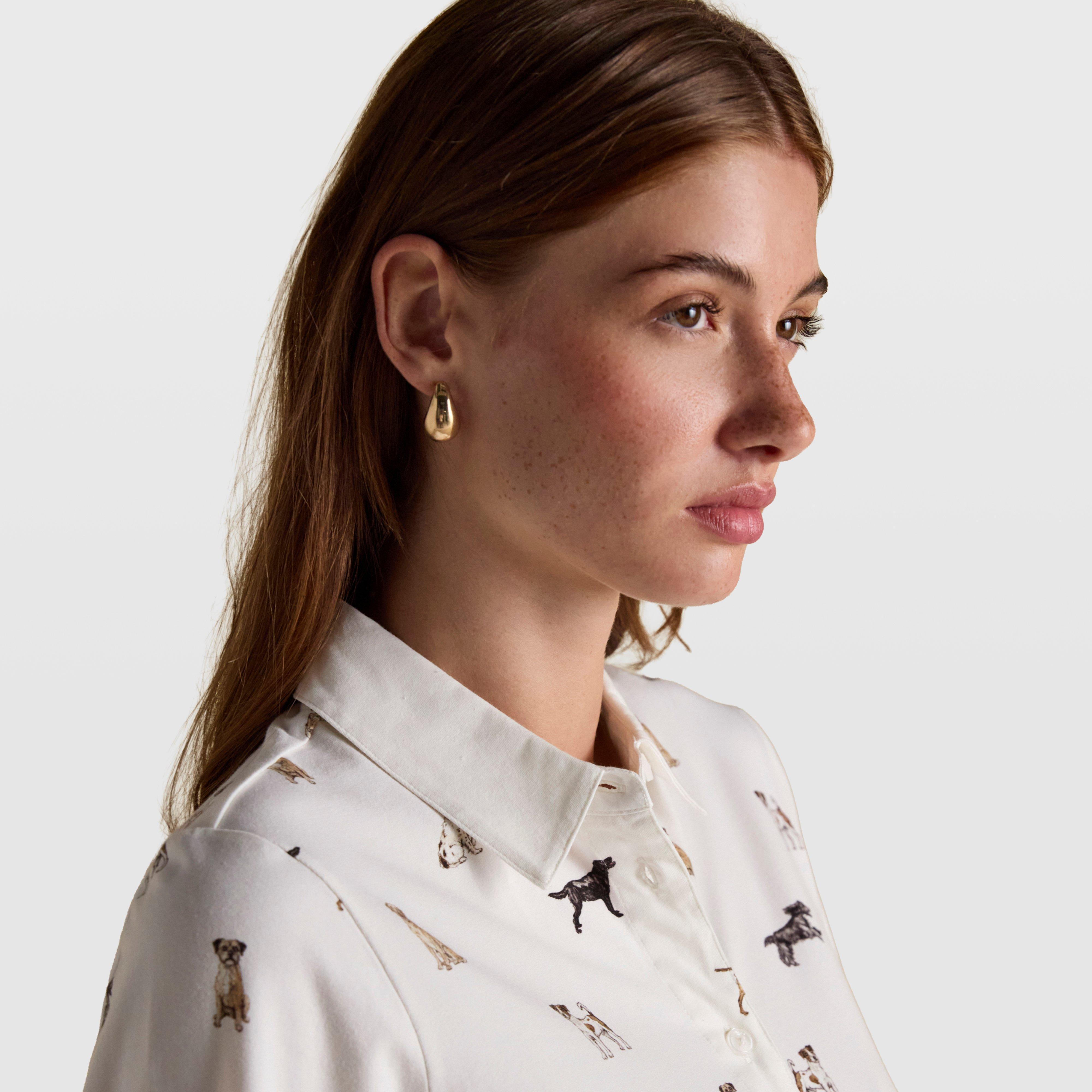 Womens Eleanor Tomlinson Dogs Jersey Shirt White