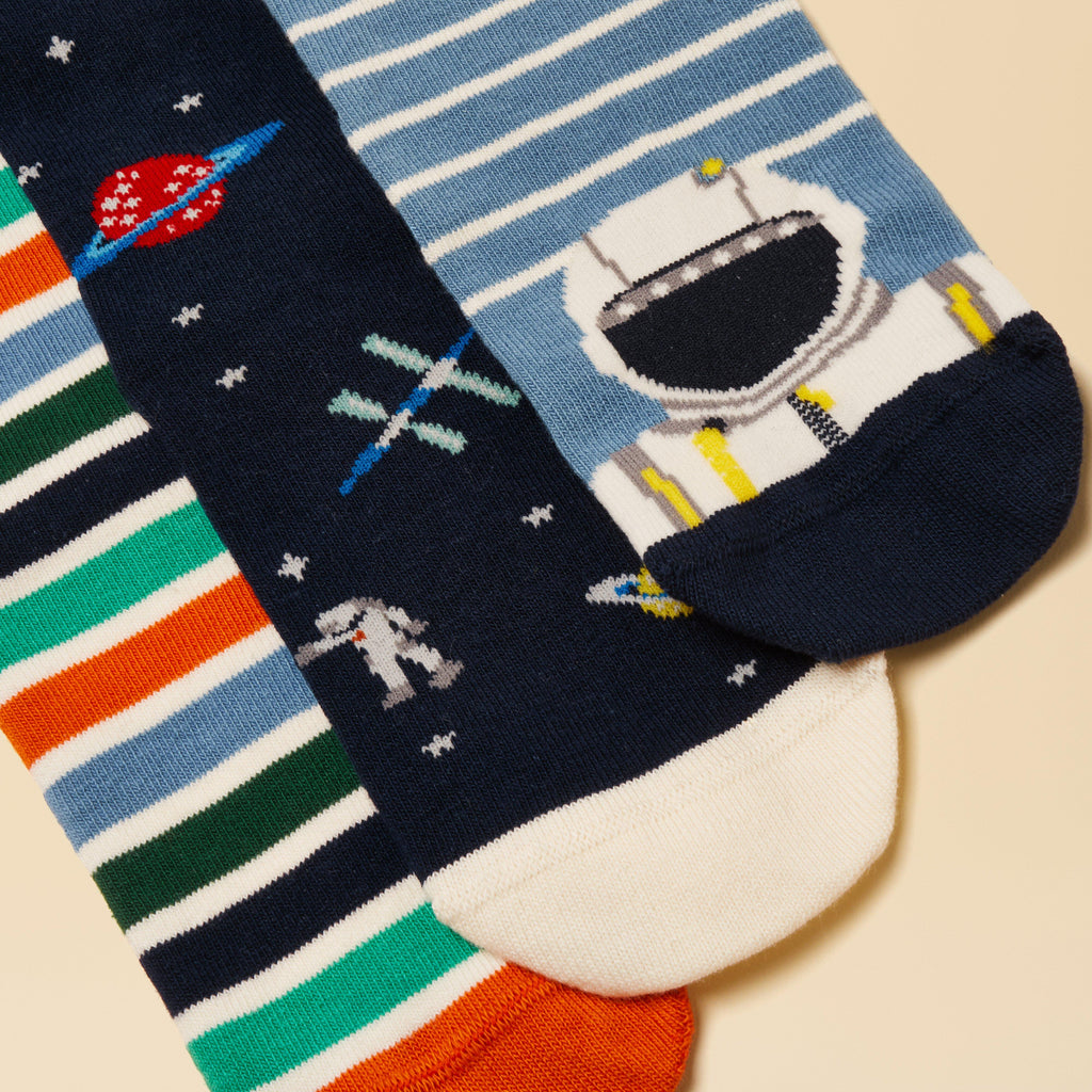Kids' Neat Feet 3 Pack Socks Blue