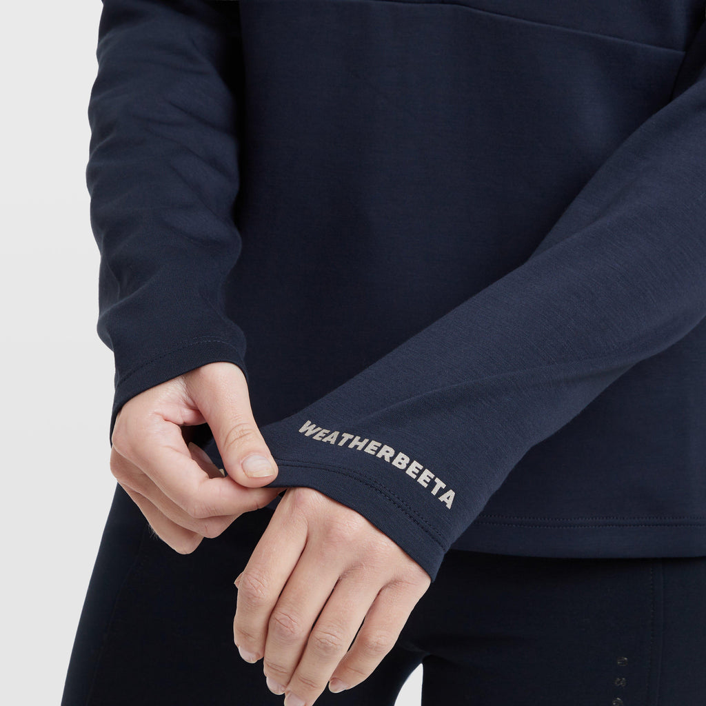 Women's Half Zip Long Sleeve Mid Layer Navy