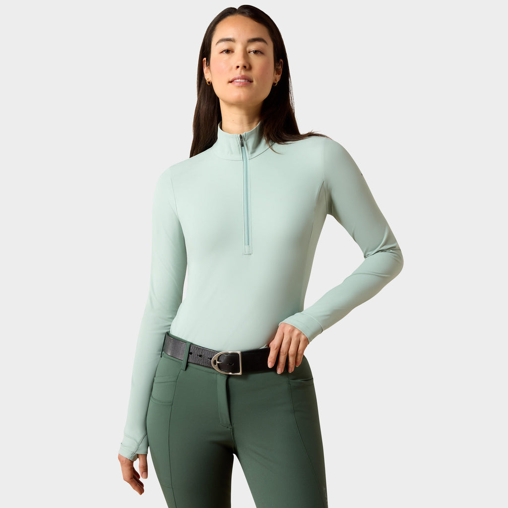 Women's SolVeil ½ Zip Baselayer Blue Surf