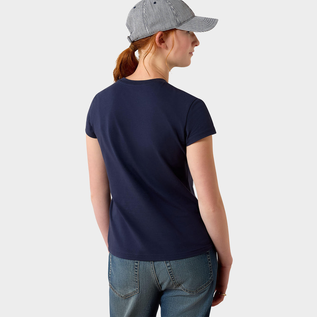 Kids' Vertical Logo Short Sleeved Top Navy/Red