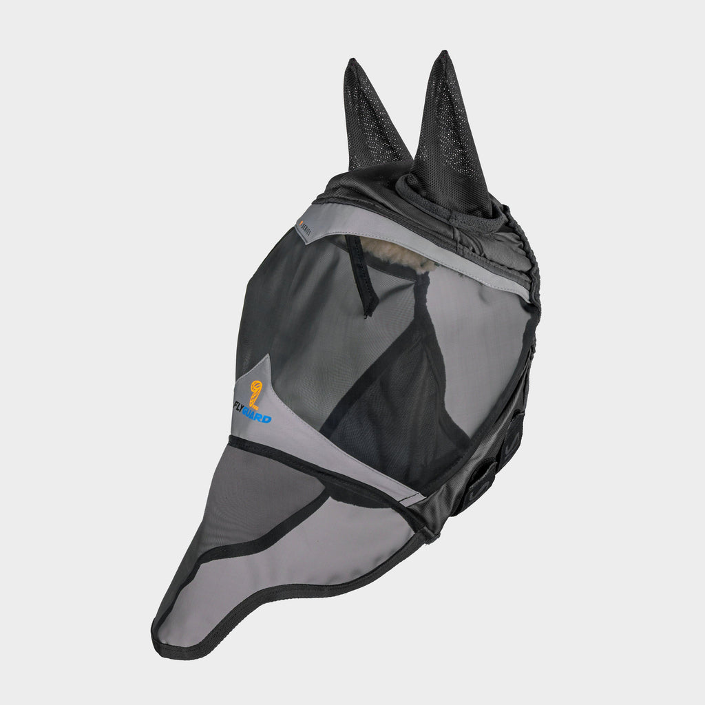FlyGuard Pro Fine Mesh Fly Mask with Ears & Nose Black