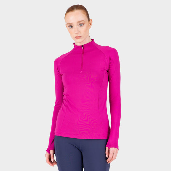 Women's React Long Sleeve Base Layer Fuchsia