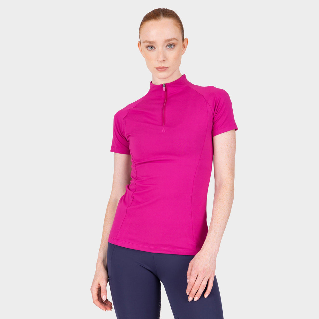 Women's React Short Sleeve Base Layer Fuchsia