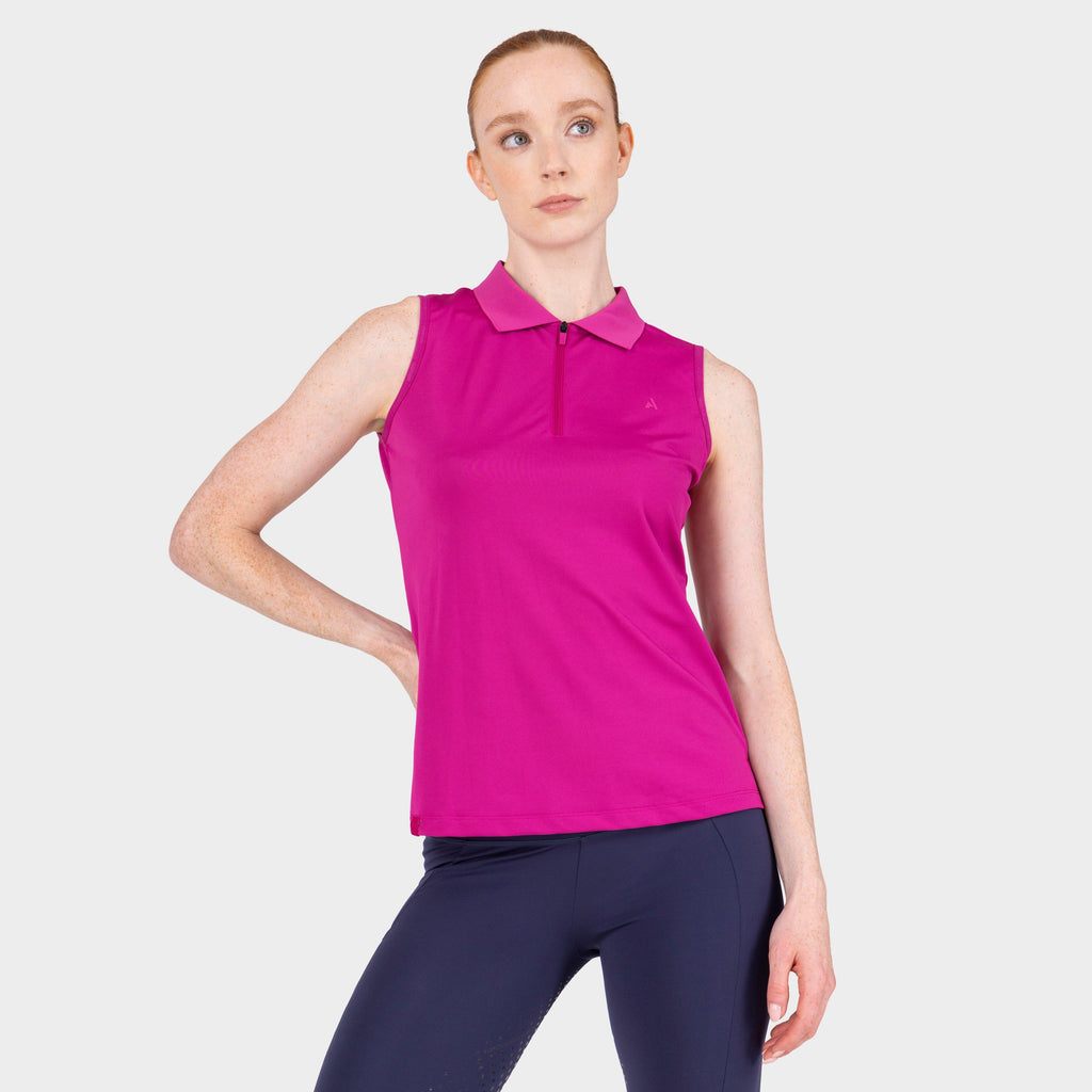 Women’s React Sleeveless Tech Polo | Fuchsia