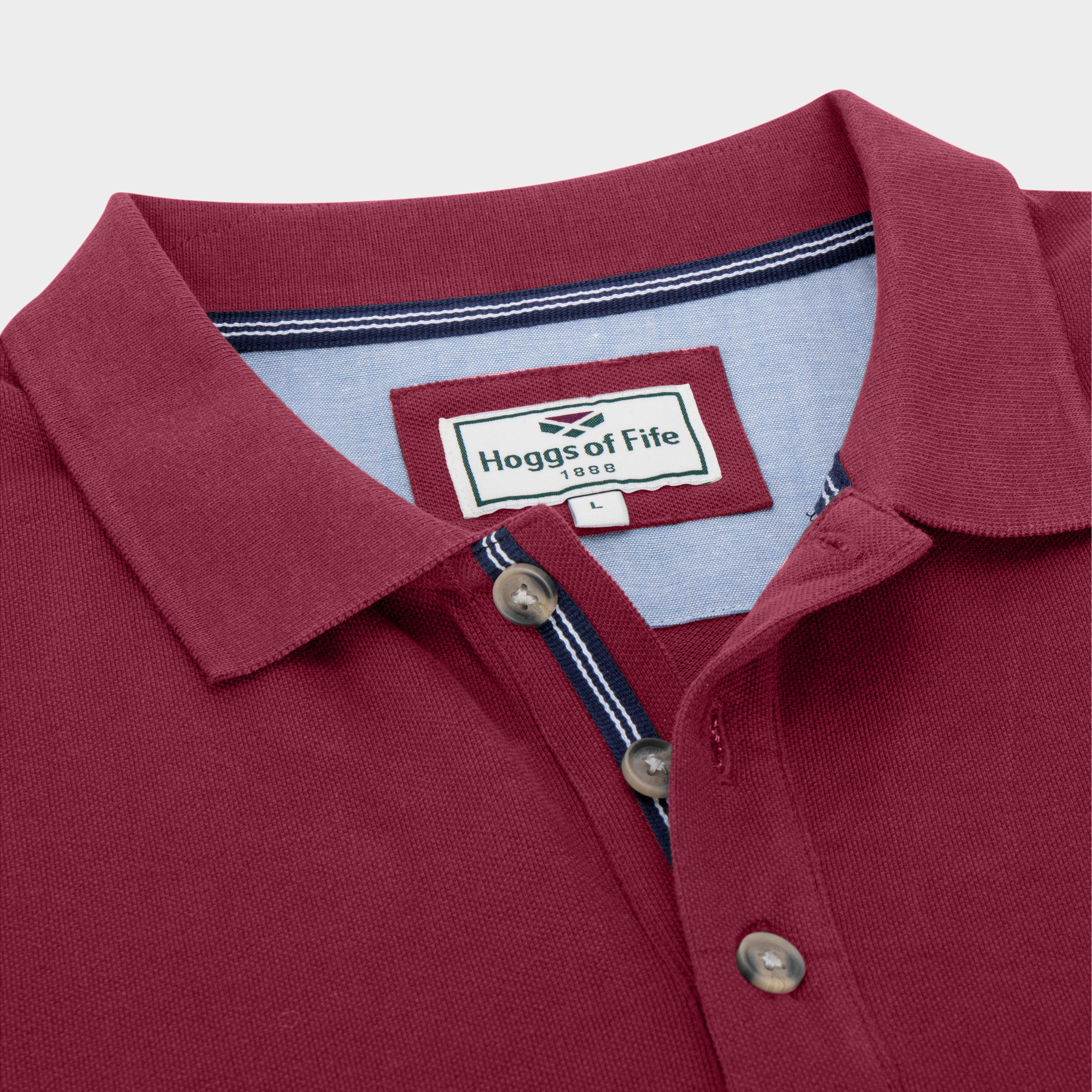 Men’s Newton Pique Polo Shirt Burgundy