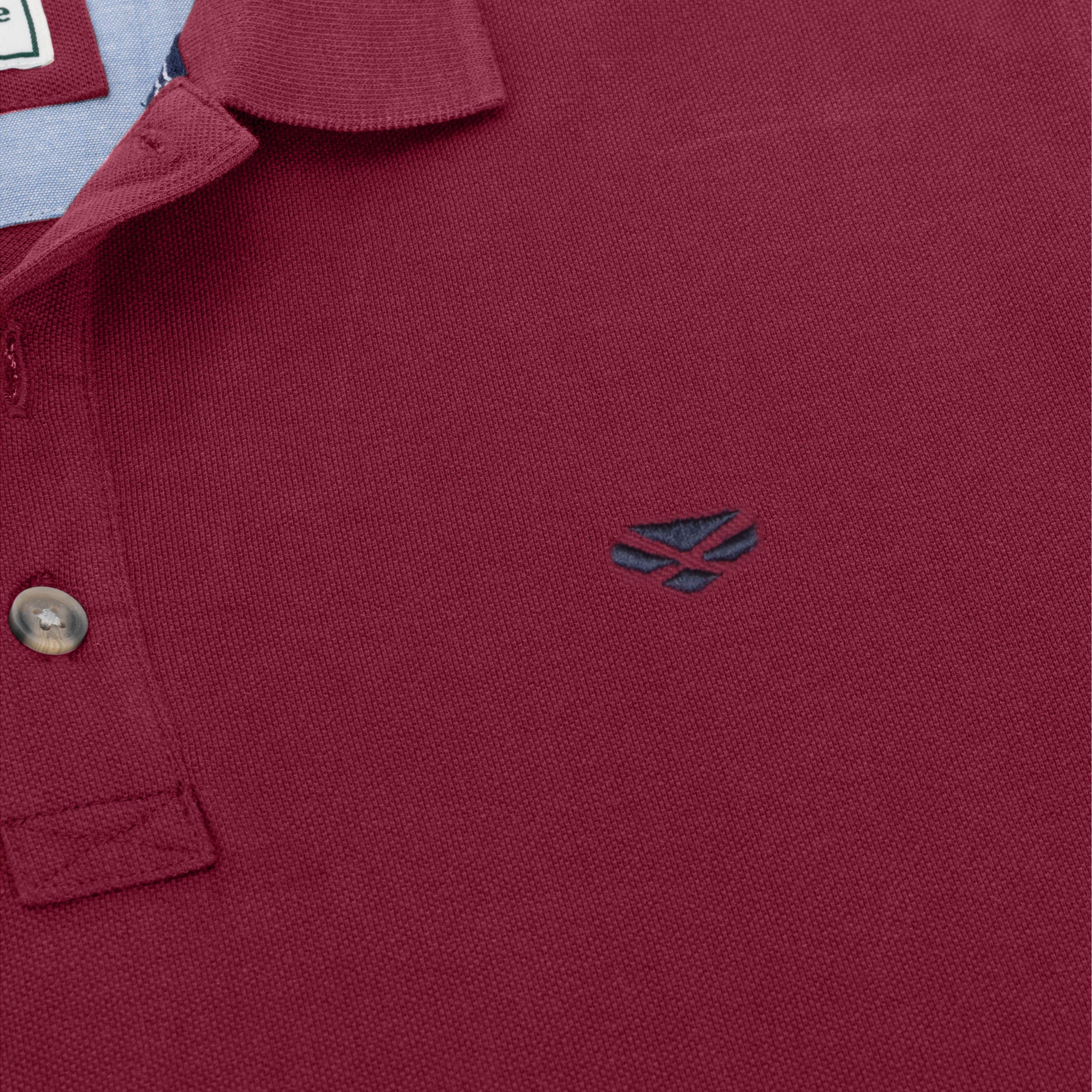 Men’s Newton Pique Polo Shirt Burgundy