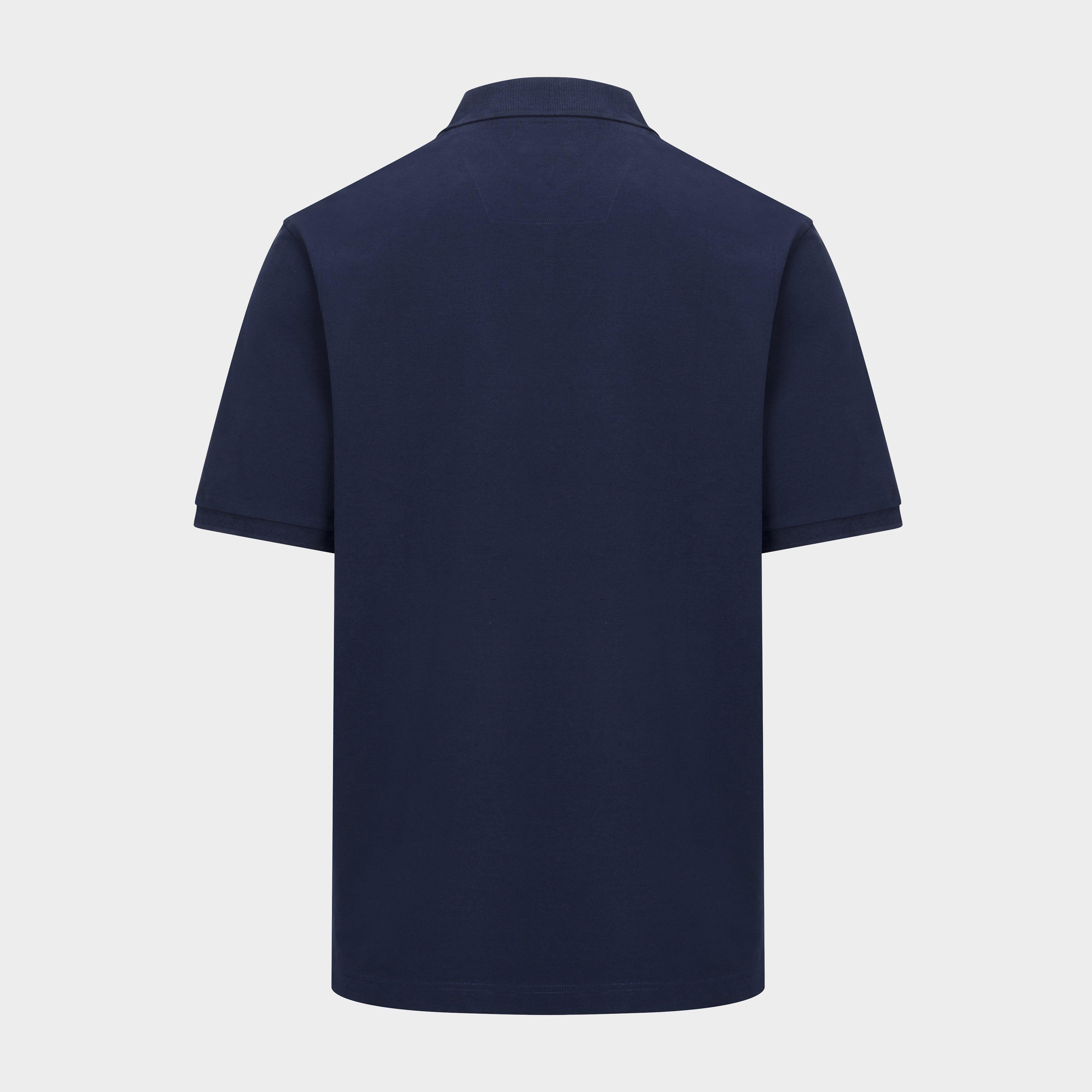 Men’s Stewart Block Pique Polo Shirt Navy