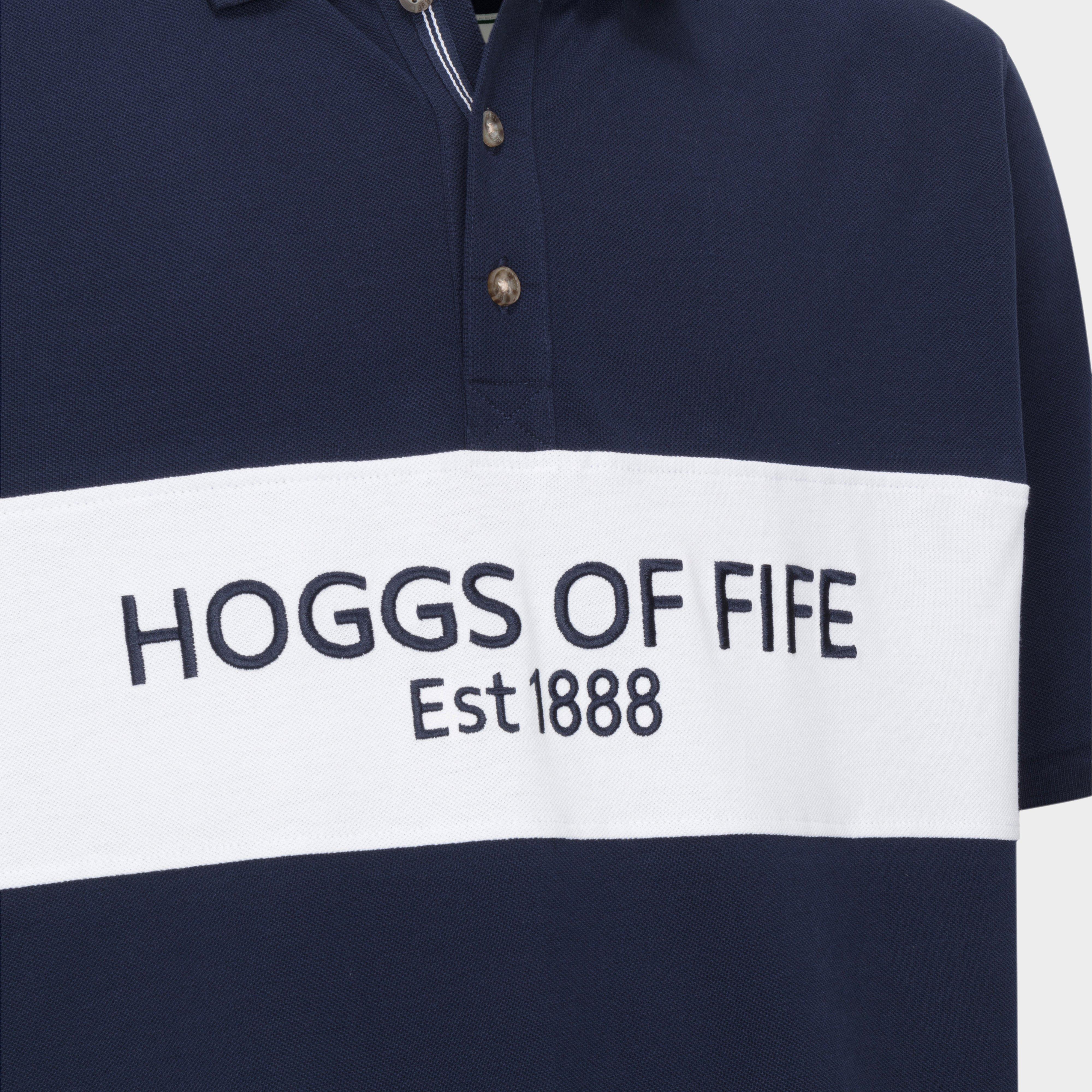 Men’s Stewart Block Pique Polo Shirt Navy