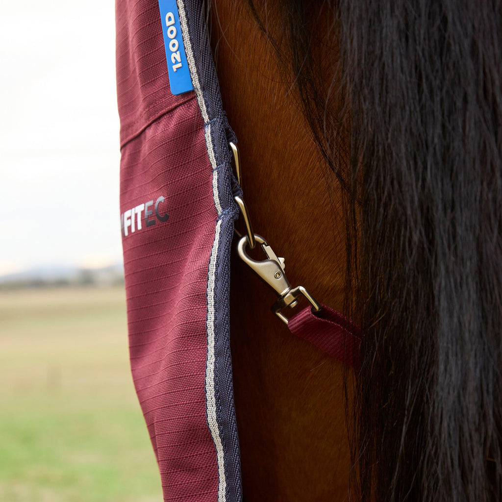ComFiTec Prelim 0G Combo Neck Turnout Rug Burgundy