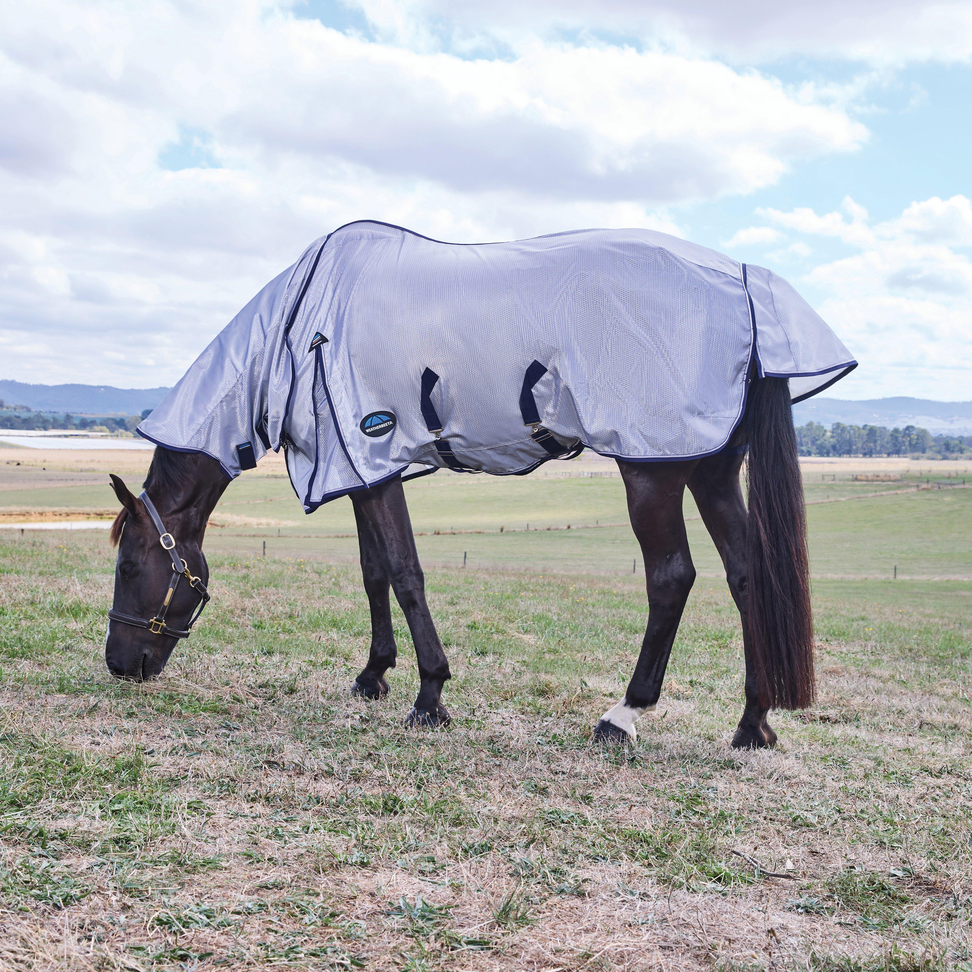 ComFiTec Hexi Shield Combo Neck Fly Sheet Silver/Navy/White