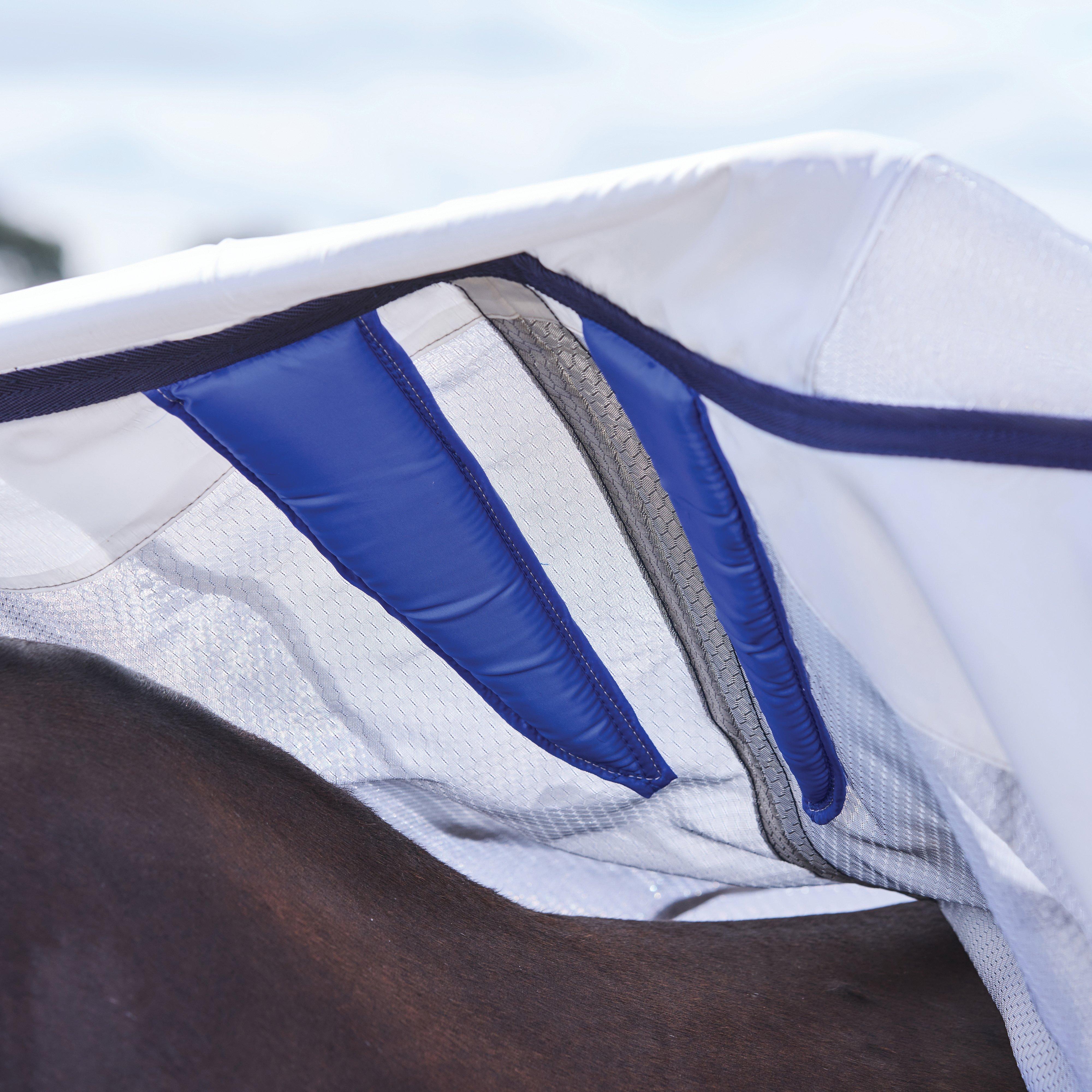 ComFiTec Hexi Shield Combo Neck Fly Sheet Silver/Navy/White