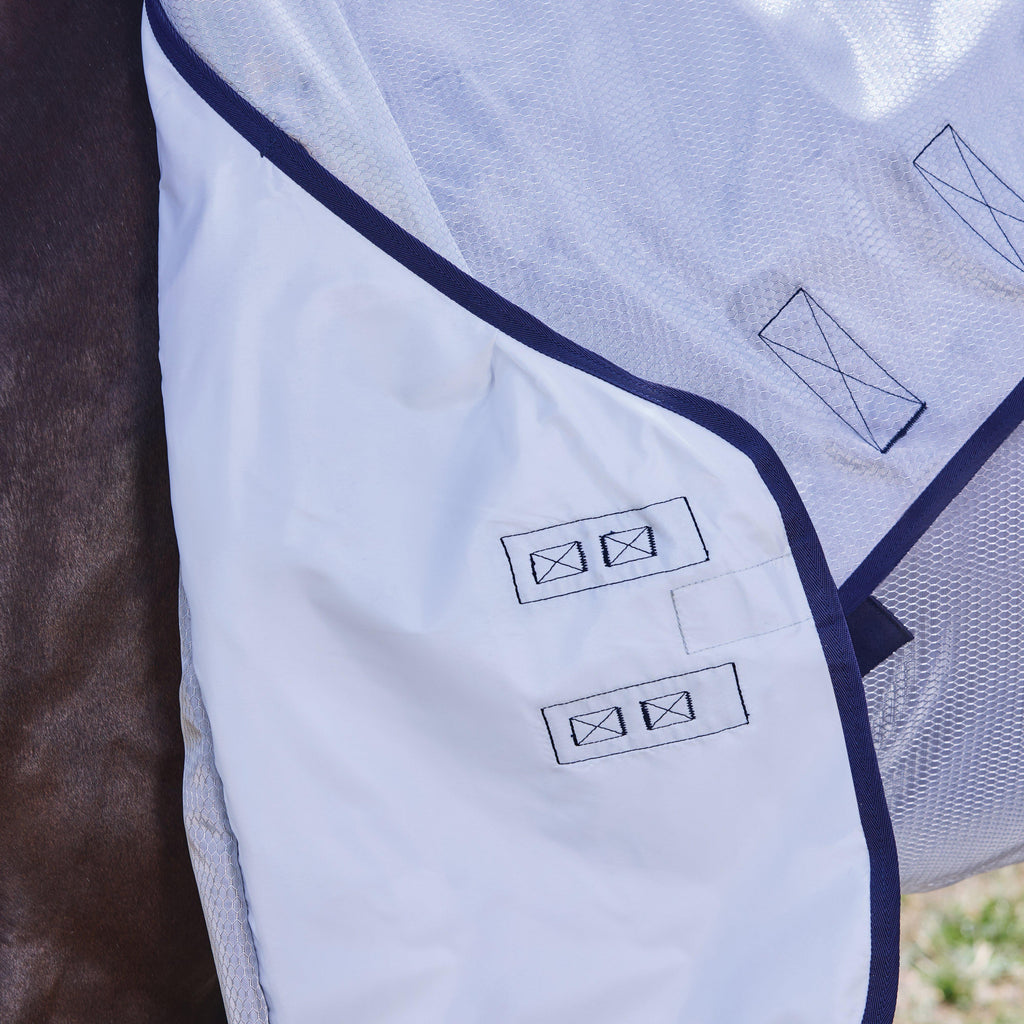 ComFiTec Hexi Shield Combo Neck Fly Sheet Silver/Navy/White