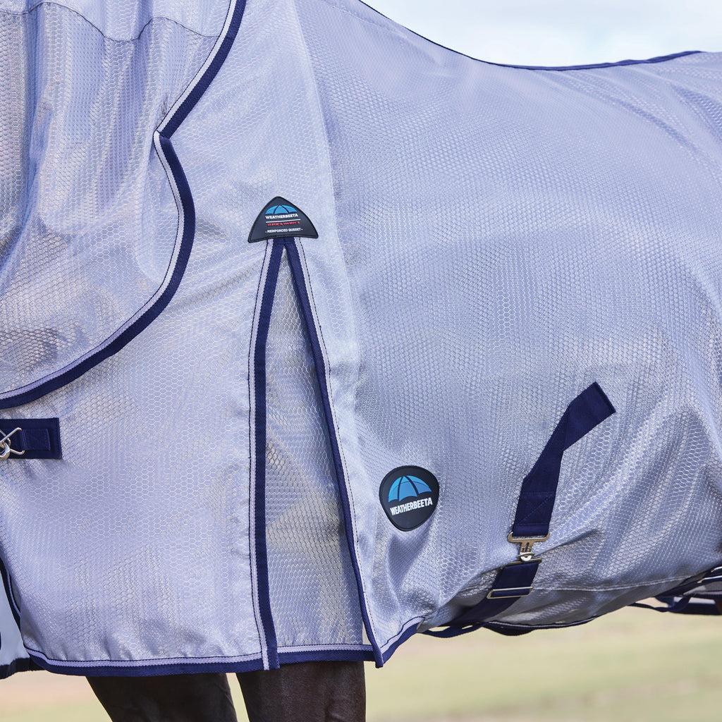 ComFiTec Hexi Shield Combo Neck Fly Sheet Silver/Navy/White