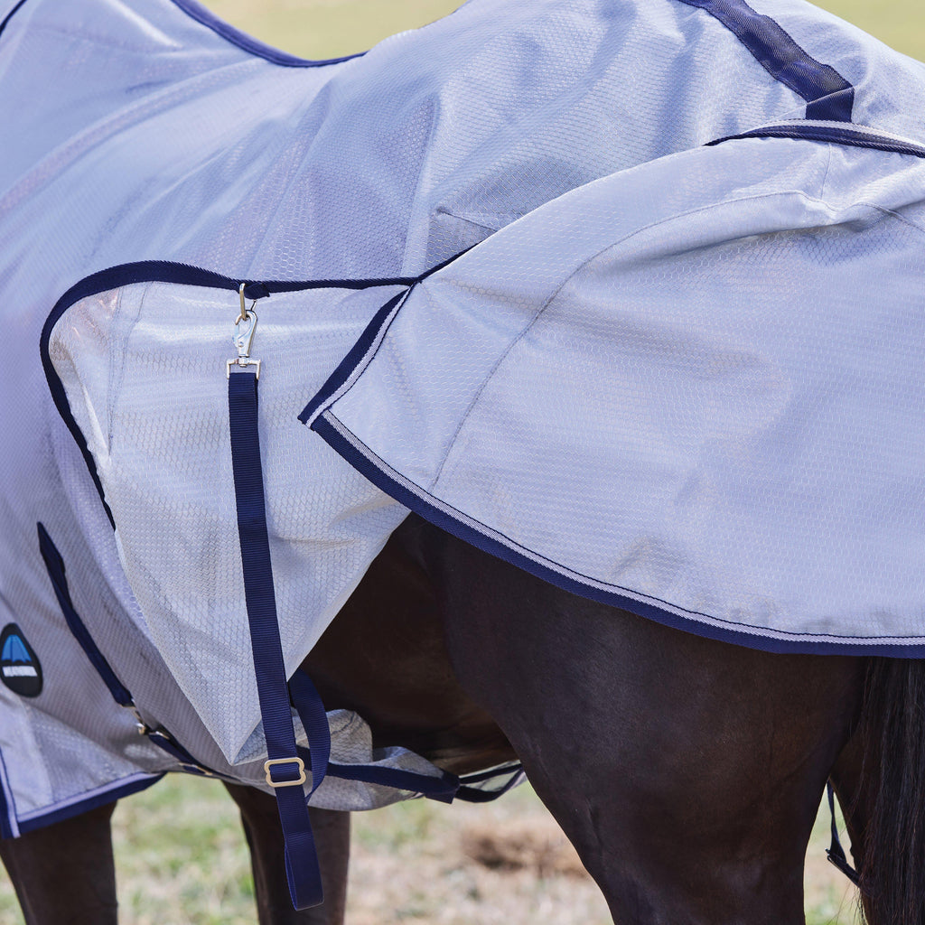 ComFiTec Hexi Shield Combo Neck Fly Sheet Silver/Navy/White