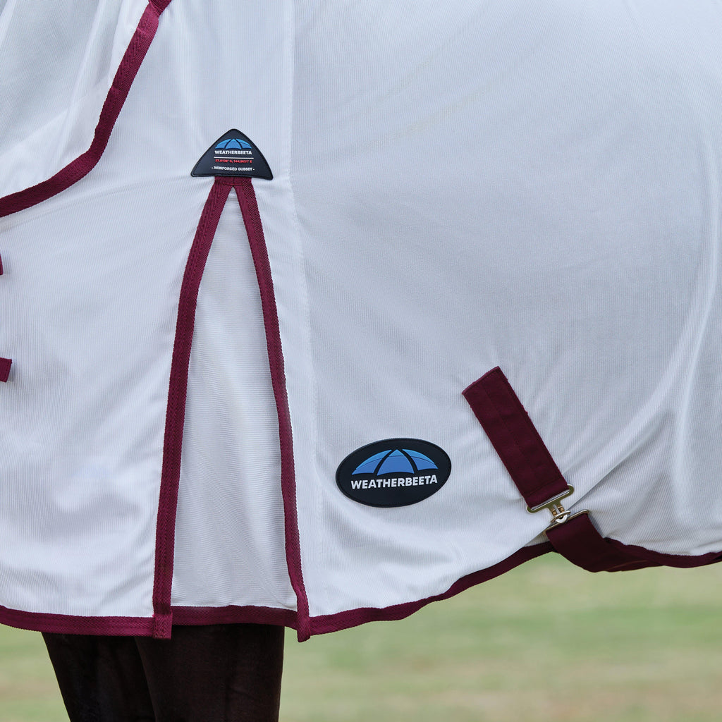 ComFiTec Essential Combo Neck Fly Sheet White/Burgundy