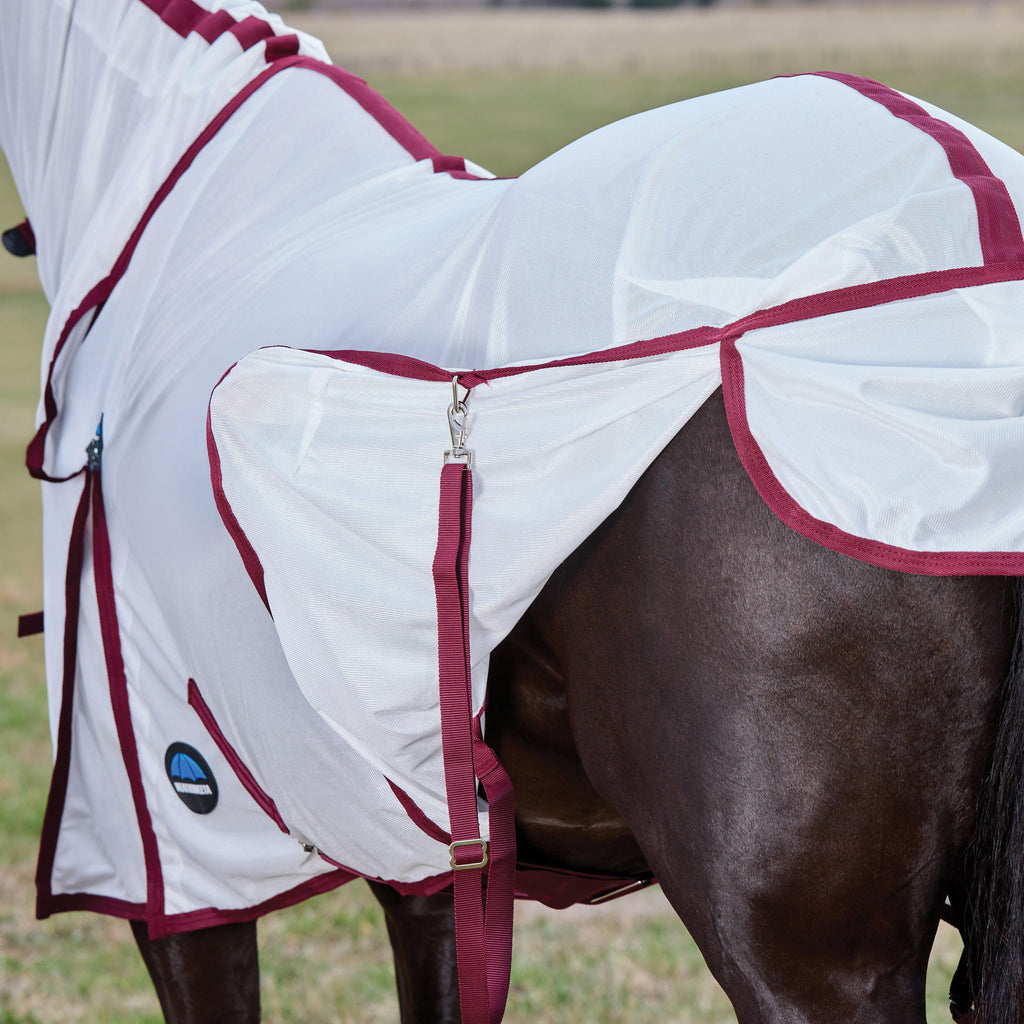 ComFiTec Essential Combo Neck Fly Sheet White/Burgundy