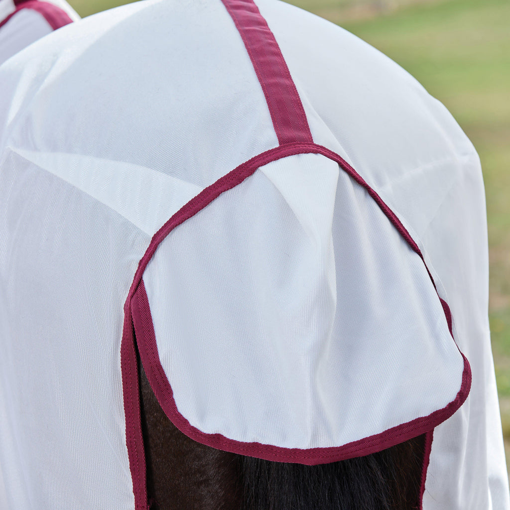 ComFiTec Essential Combo Neck Fly Sheet White/Burgundy