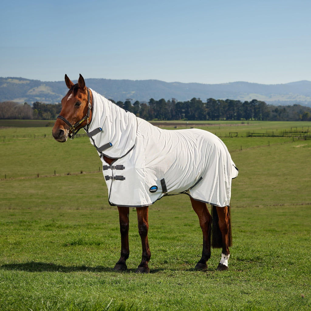 ComFiTec Tyro Combo Neck Fly Sheet  White/Charcoal