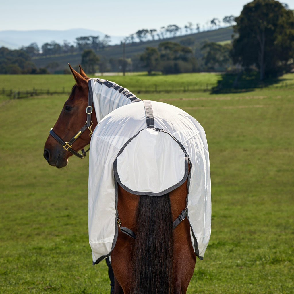 ComFiTec Tyro Combo Neck Fly Sheet  White/Charcoal