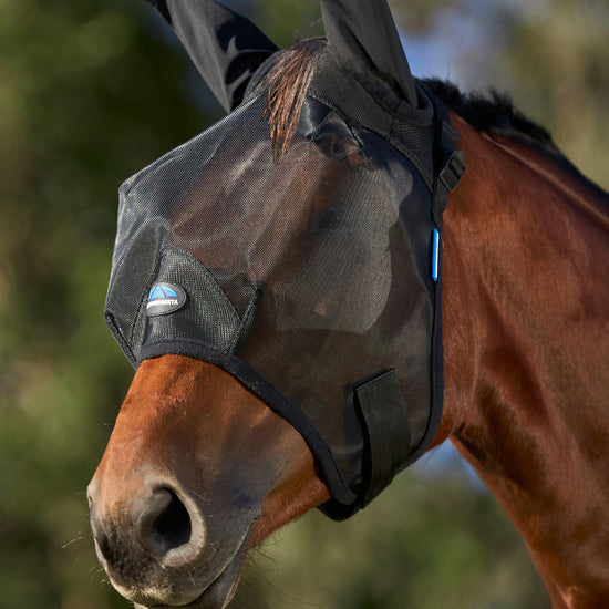 ComFiTec Insect Guard Fly Mask With Ears Black
