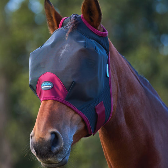 ComFiTec Fine Mesh Fly Mask Black/Burgundy