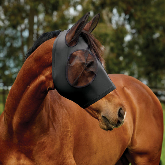 ComFiTec Deluxe Stretch Fly Mask with Ears Black