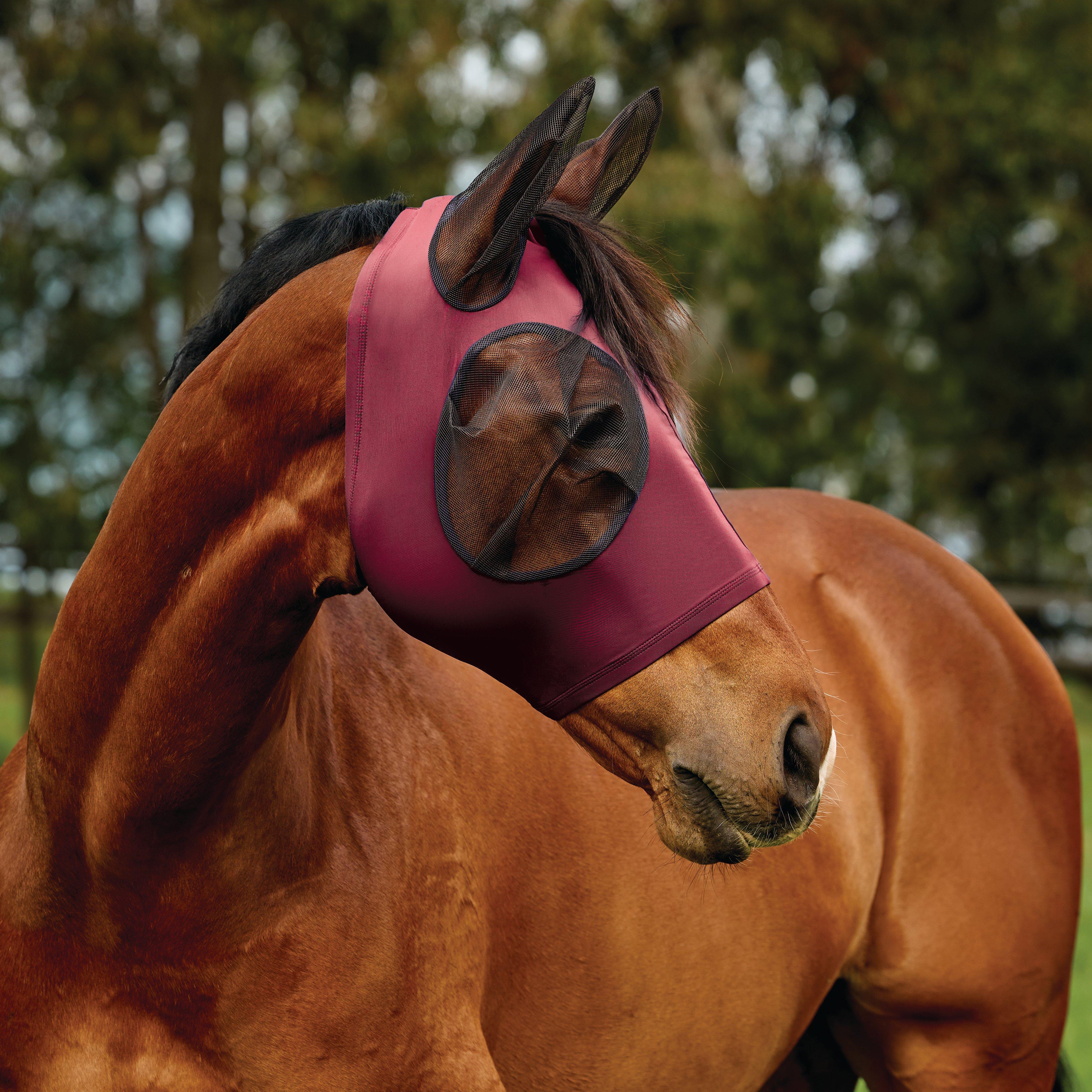 ComFiTec Deluxe Stretch Fly Mask with Ears Burgundy