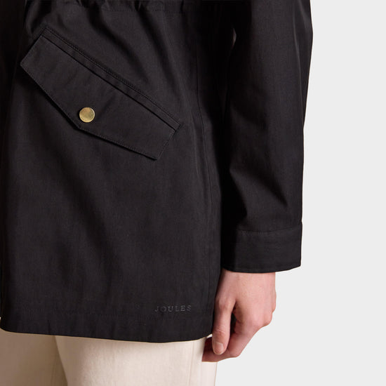 Portwell Black Hooded Waterproof Raincoat