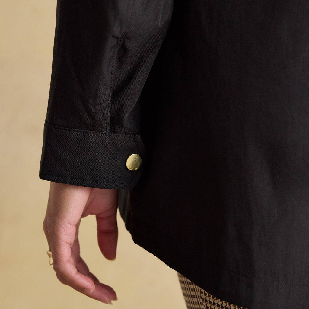 Portwell Black Hooded Waterproof Raincoat