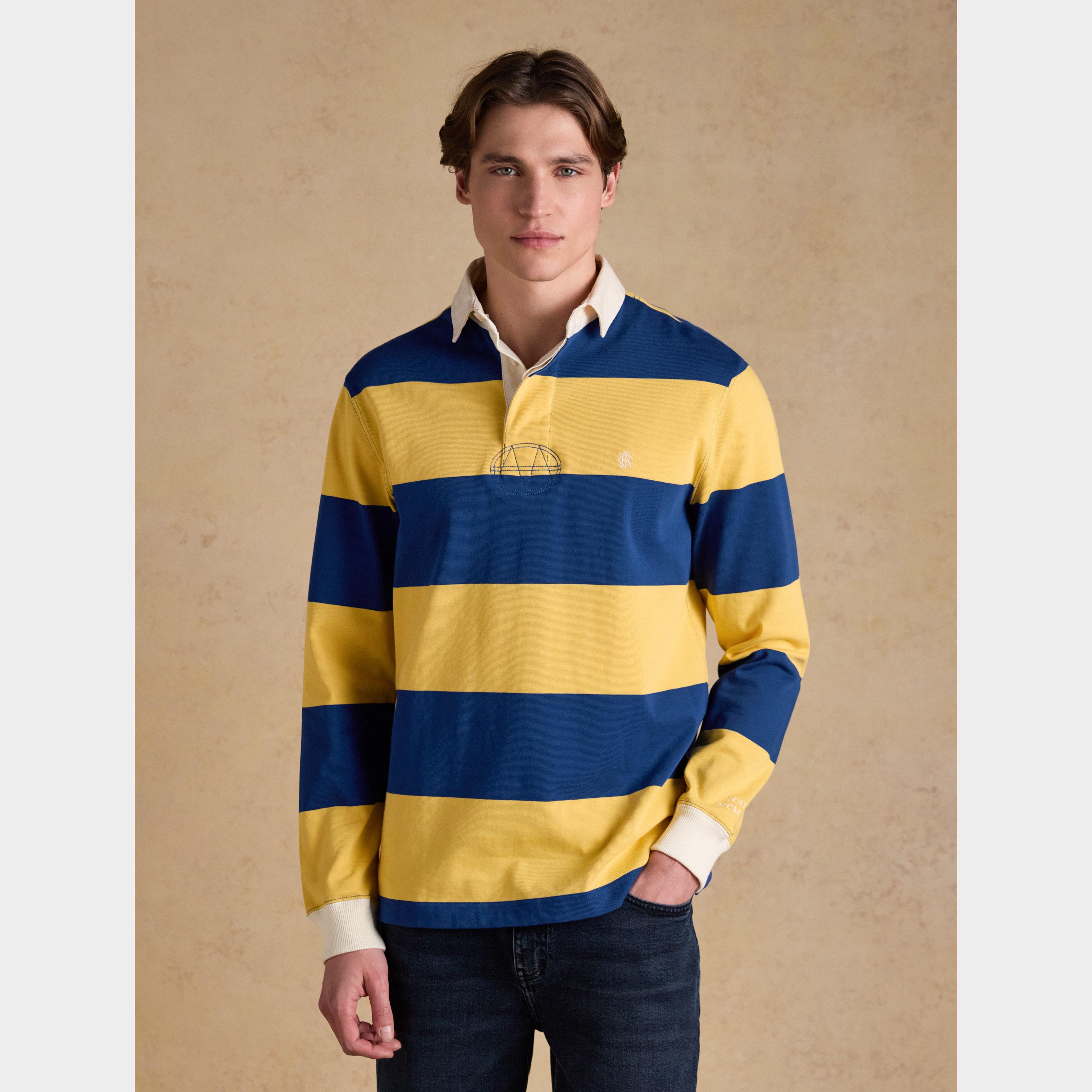 Men's Striped Long Sleeve Rugby Shirt