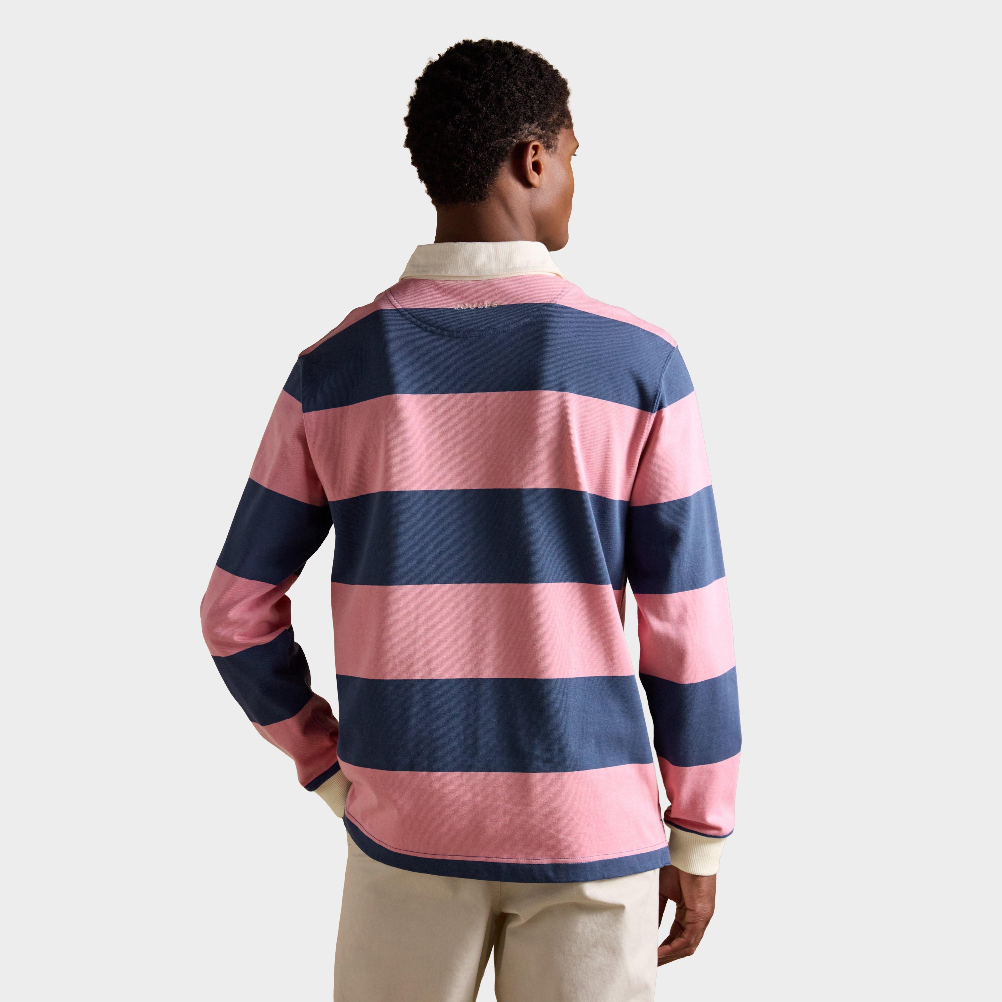 Men's Striped Long Sleeve Rugby Shirt