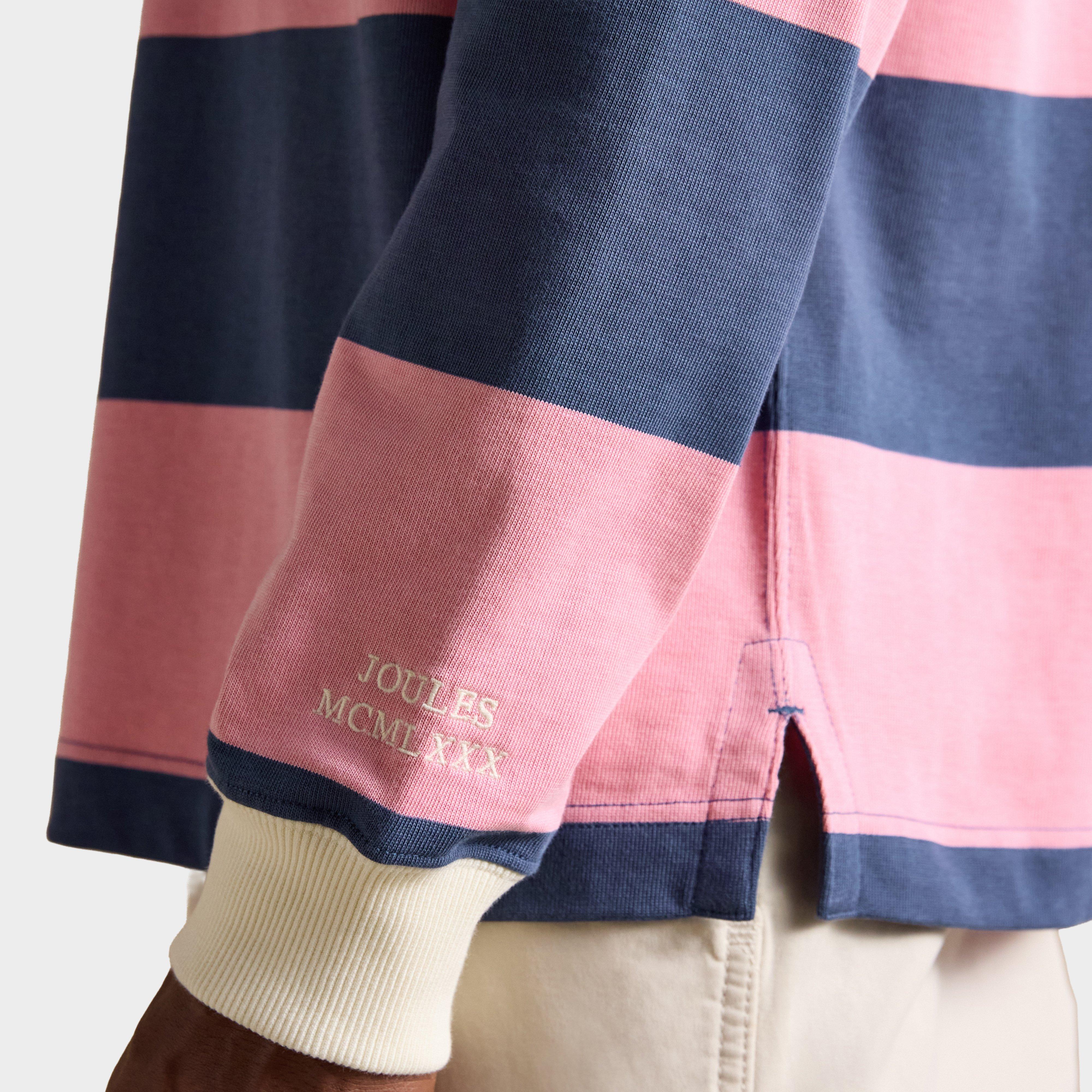 Men's Striped Long Sleeve Rugby Shirt