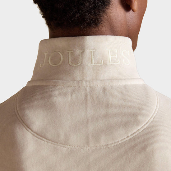 Men’s Alistair Cream French Ribbed Quarter Zip Sweatshirt