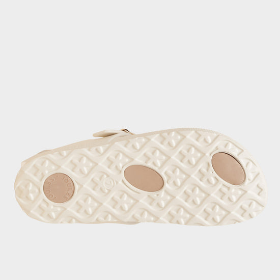 Women’s Soleil White Buckle Flip Flop